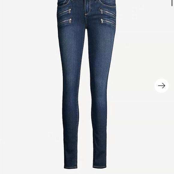 PAIGE Denim - PAIGE Edgemont in twilight skinny moto jeans, dark wash size 27, zippers
